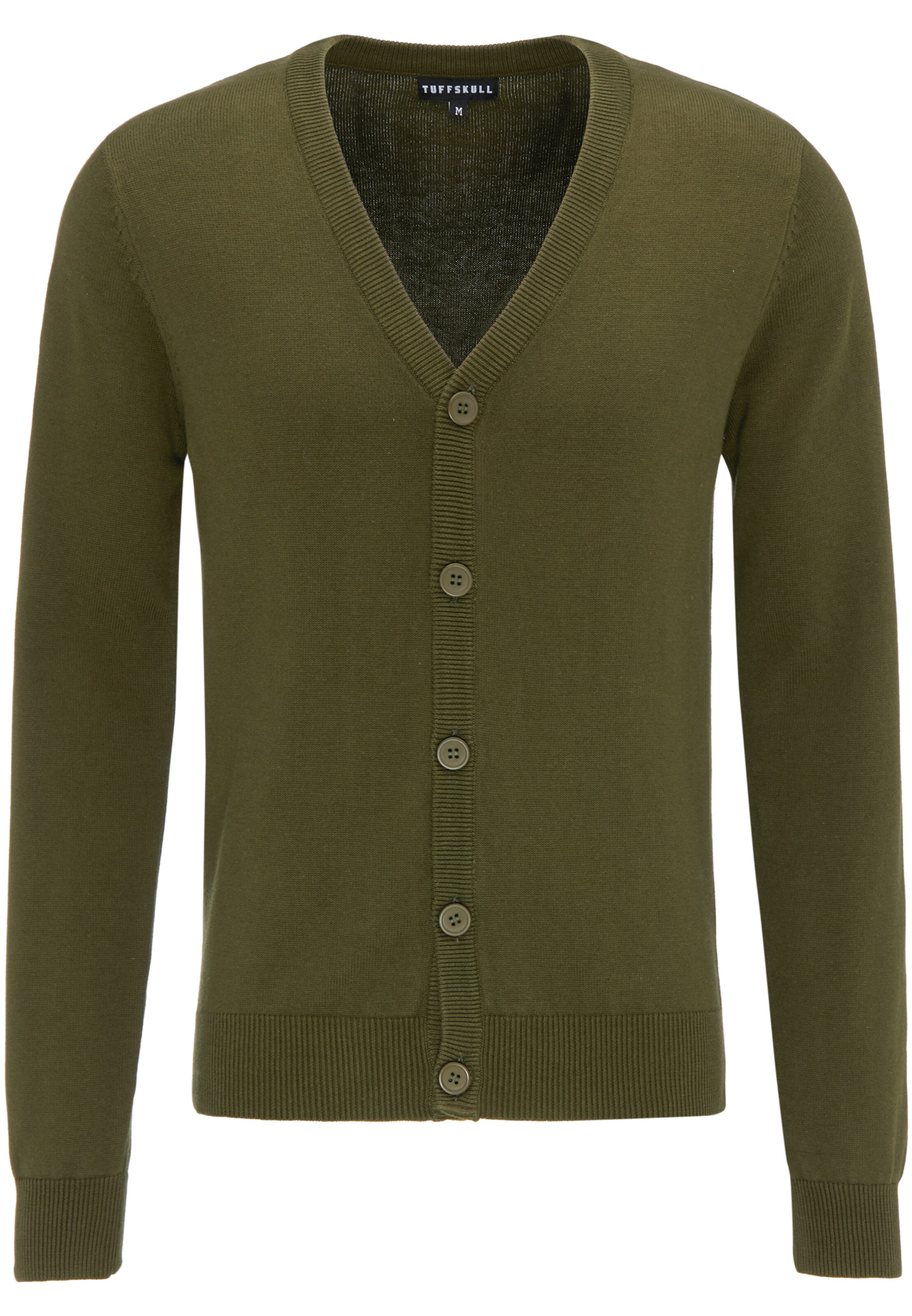 TUFFSKULL - Gebreid vest in de kleur Olijfgroen