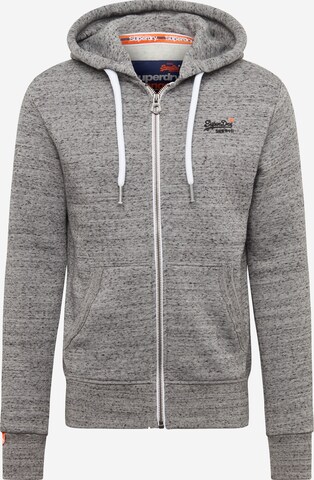 Veste de survêtement Superdry en gris : devant