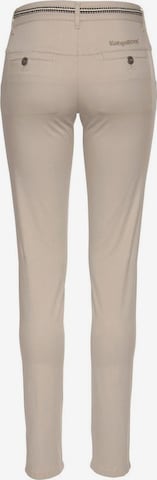 KangaROOS Slimfit Chinohose mit Bindeband in Beige