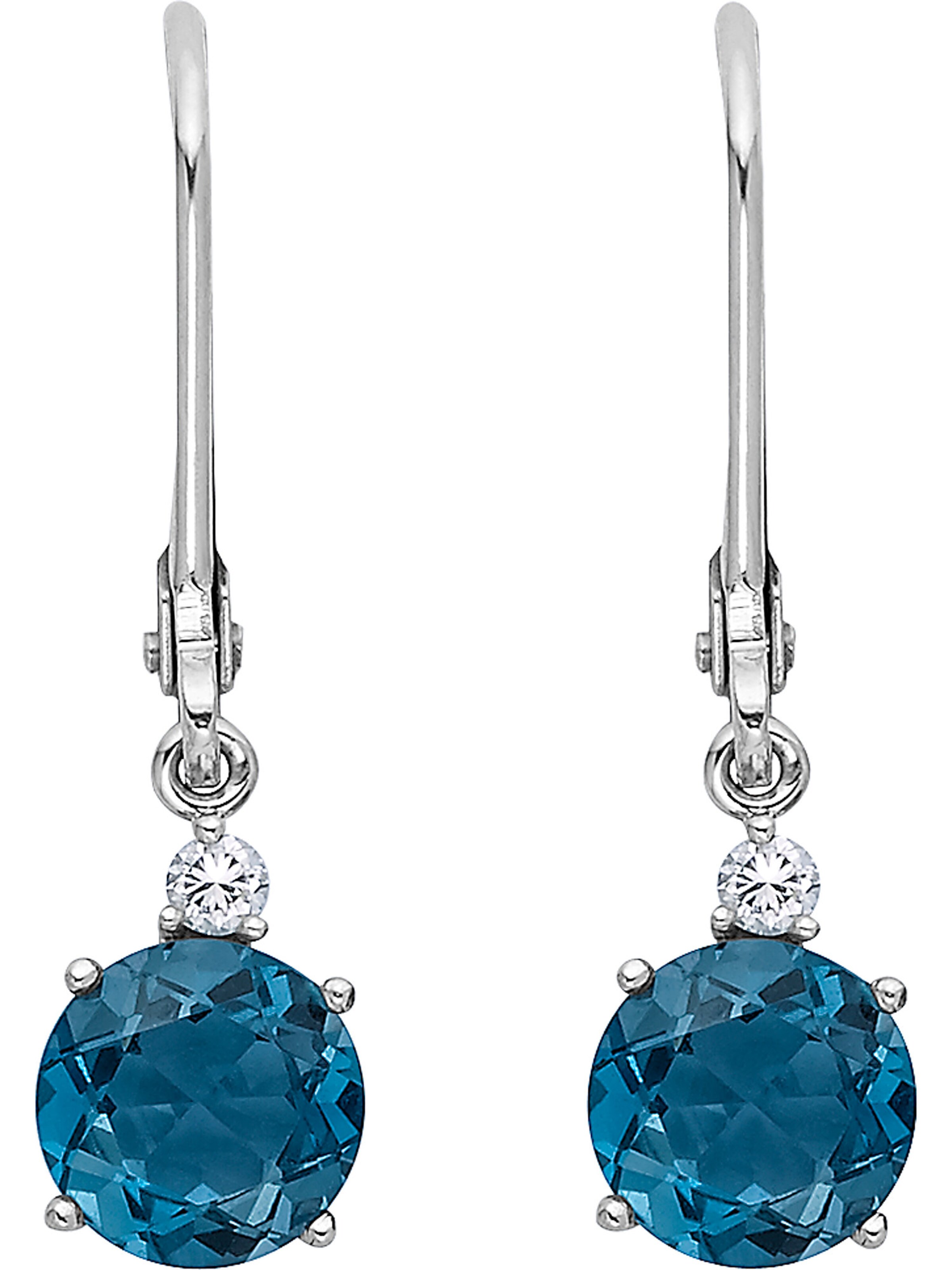 CHRIST Earrings 'Topas' in Sky blue / Silver, Item view