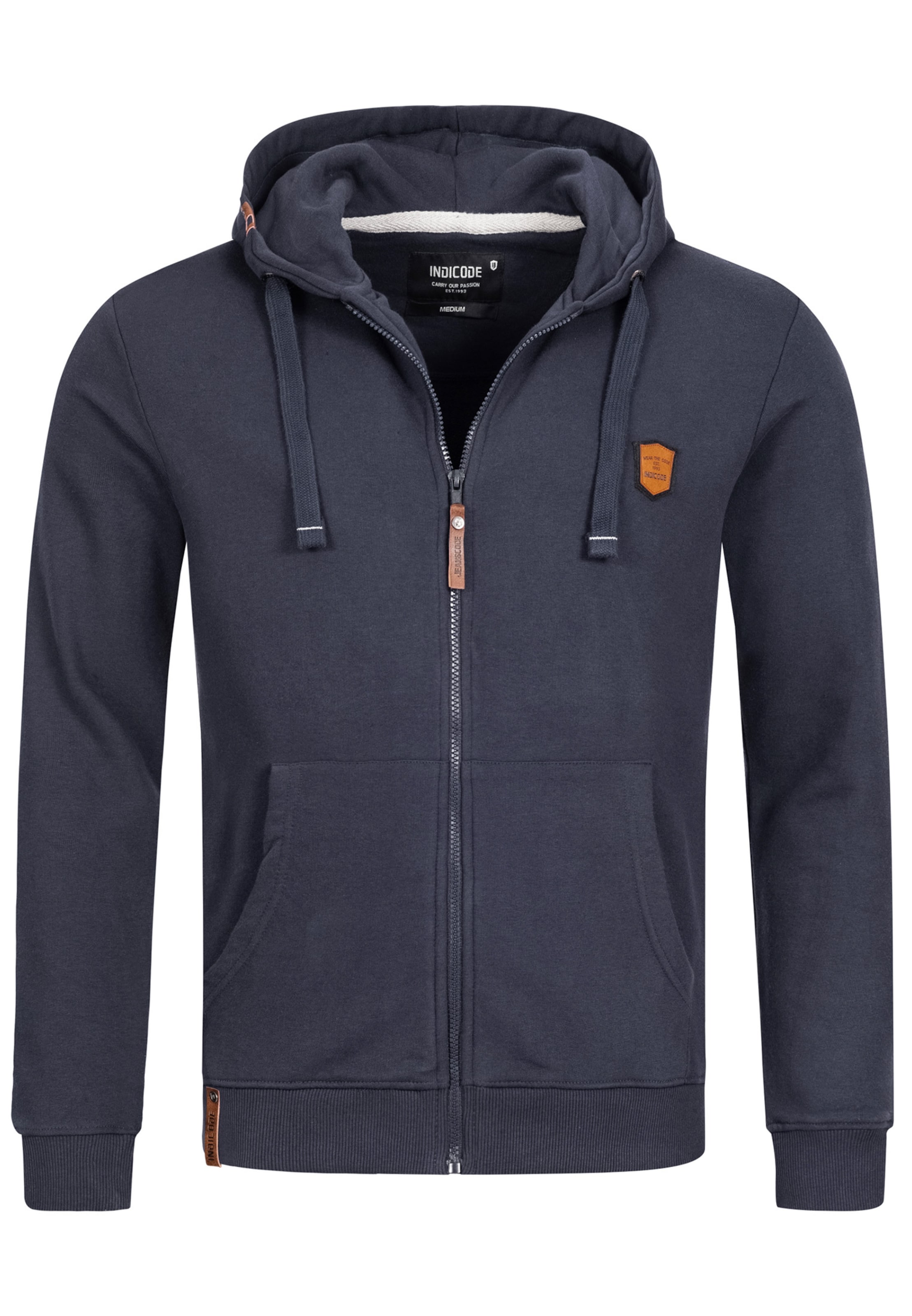INDICODE JEANS Sweatjacke 'Braidwood' in Blau: Vorderseite