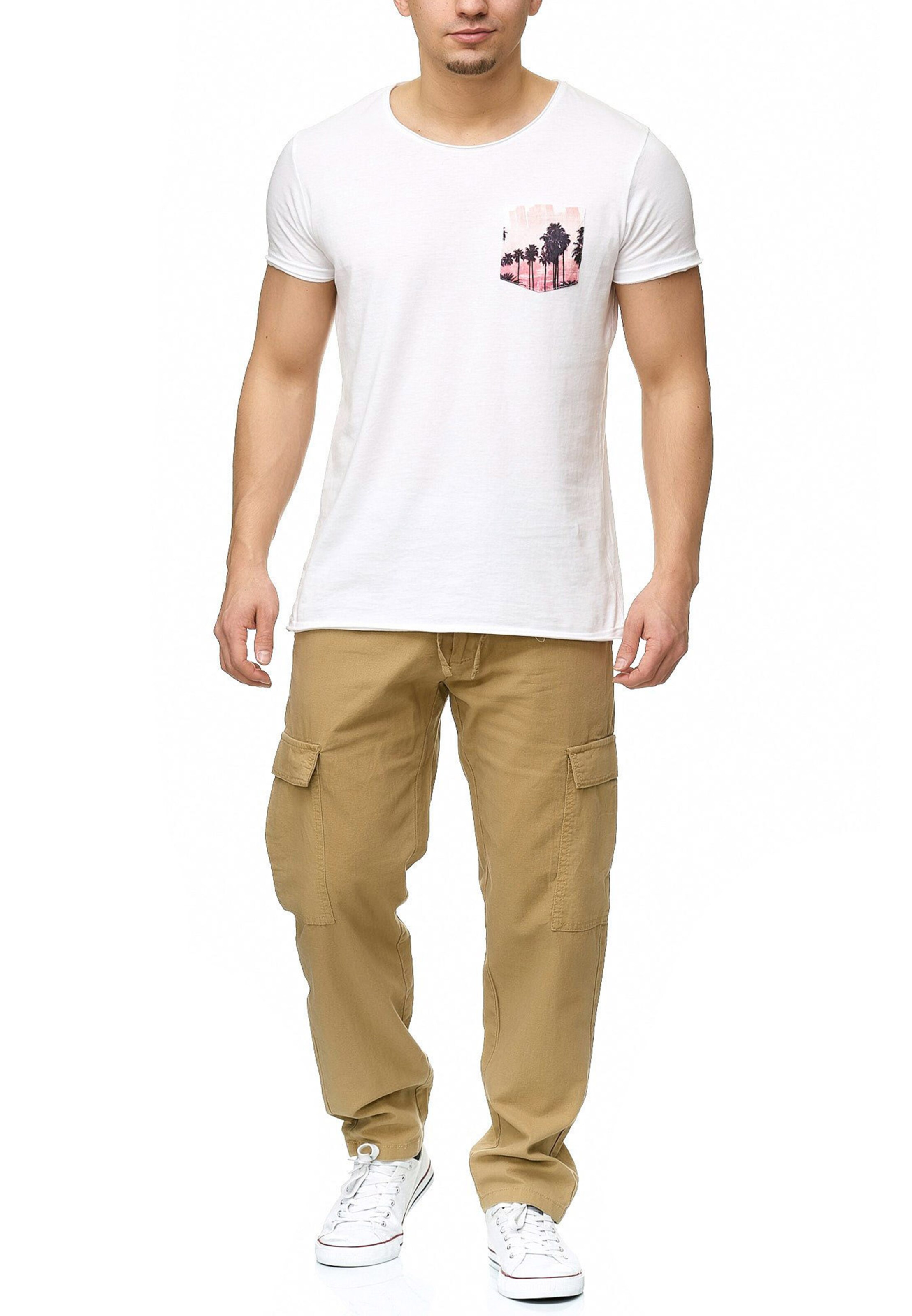 INDICODE JEANS Regular Cargobroek 'Leonardo' in Beige