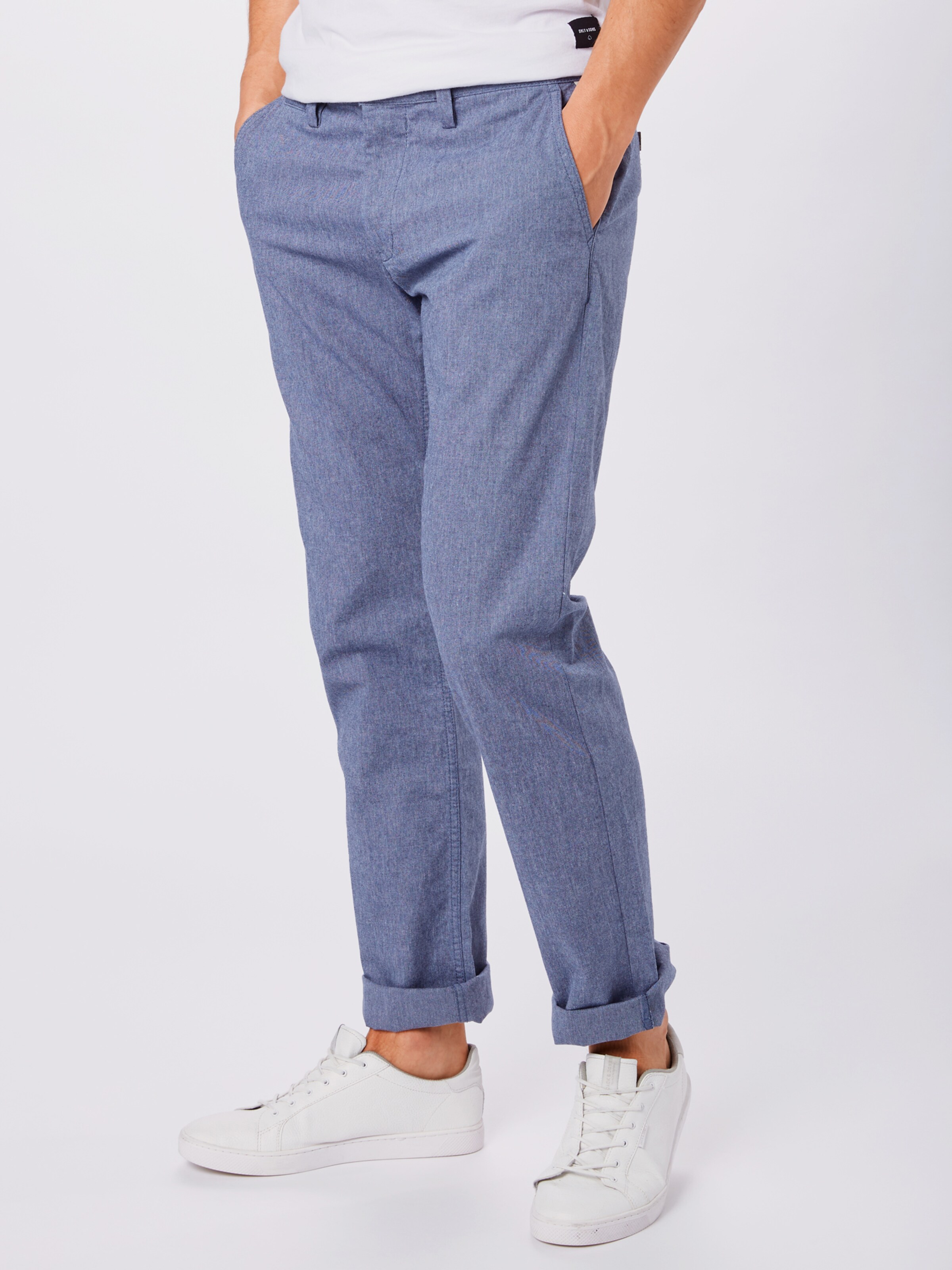 TOM TAILOR Chino in de kleur Blauw: Vooraanzicht