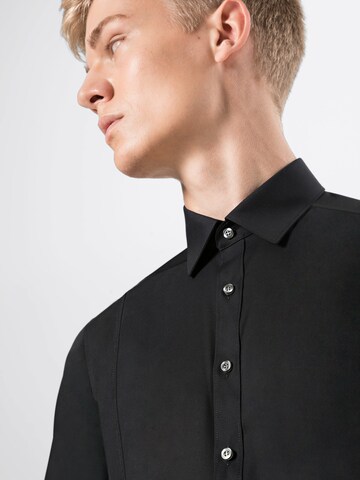 Slim fit Camicia business 'Level 5 Uni TN' di OLYMP in nero