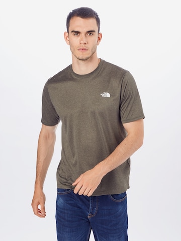 THE NORTH FACE - Regular Fit Camisa funcionais 'Reaxion Amp Crew' em verde: frente