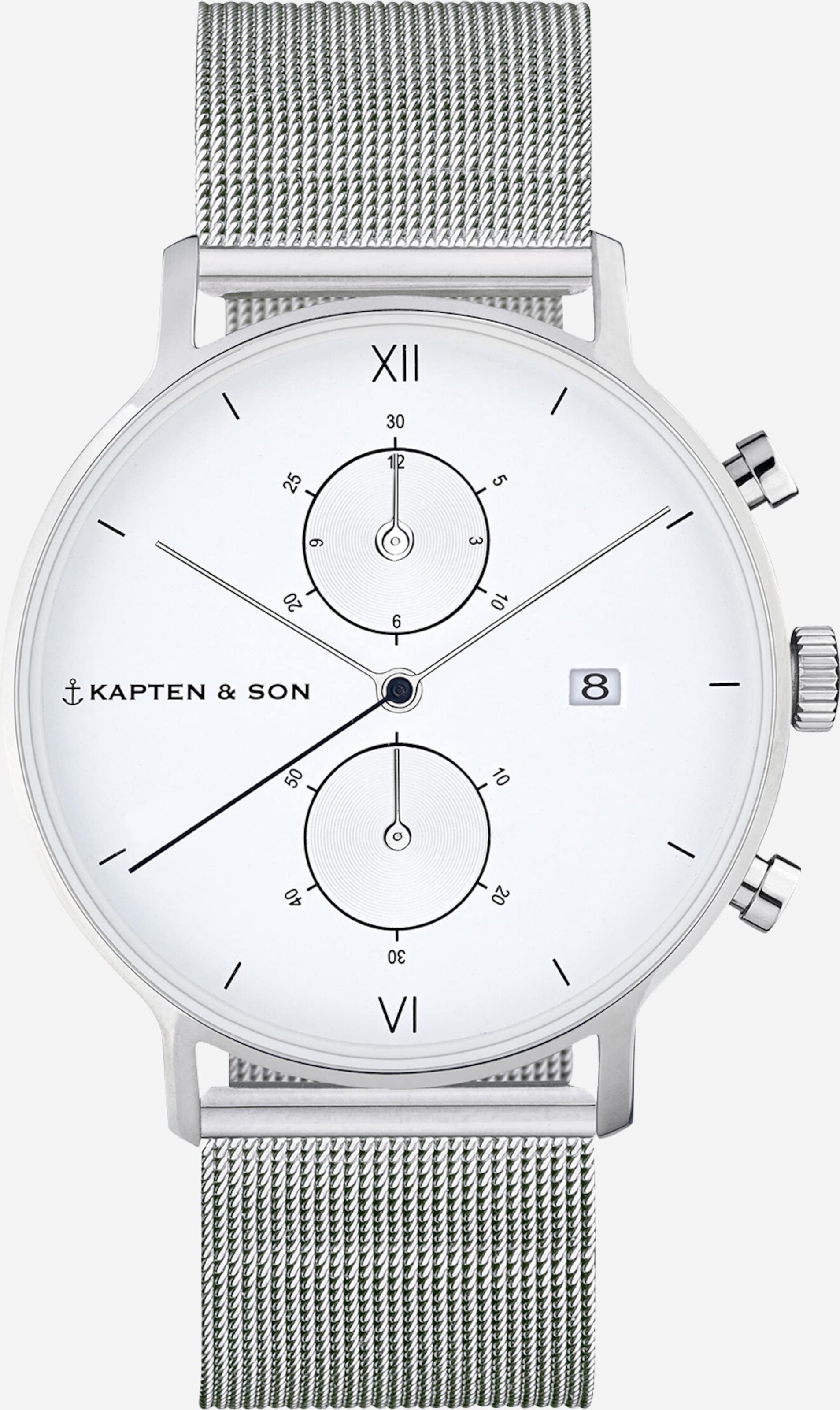Son Chrono Silver Steel Kapten And Son Uhr Wasserdicht Kapten Son