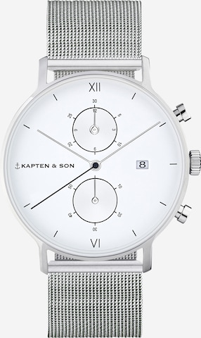 Kapten & Son - Reloj analógico en plata: frente