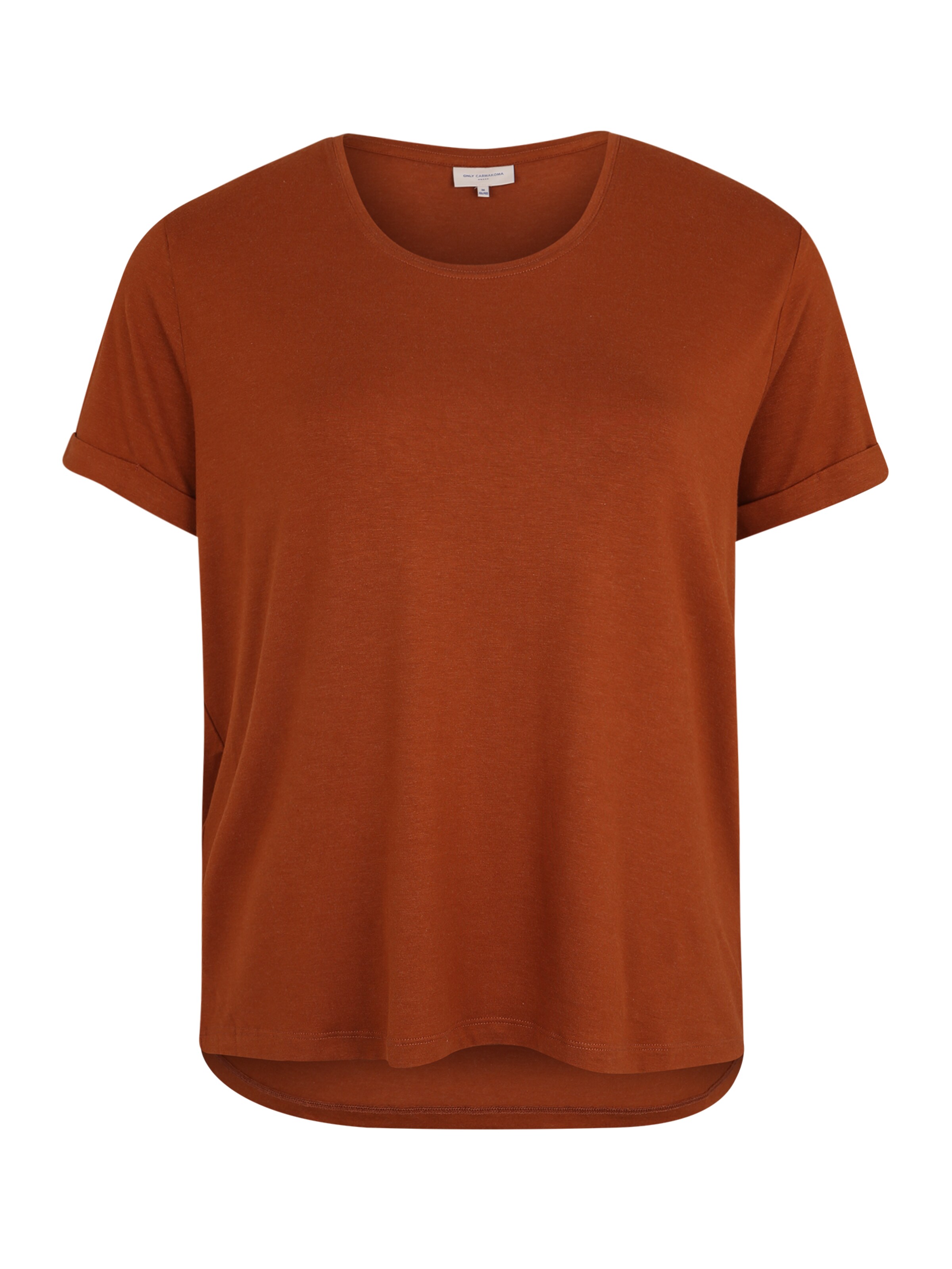 ONLY Carmakoma - Shirt 'CARCARMA S/S TOP ESS' in de kleur Bruin