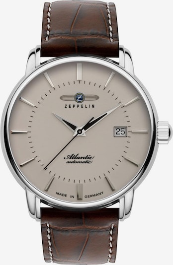 Zeppelin Analoog horloge 'Atlantic' in de kleur Donkerbruin / Zilver, Productweergave