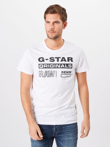 G-Star RAW Regular Fit T-Shirt 'Swando' in Weiß: predná strana