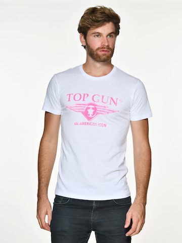 TOP GUN Shirt 'Beach' in Wit: voorkant