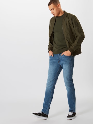 mėlyna JACK & JONES Prigludęs Džinsai 'TIM'