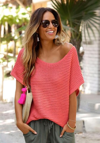 LASCANA Sweater in Orange: front