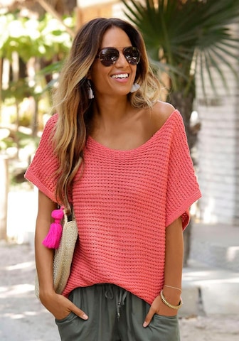 LASCANA Sweater in Orange: front