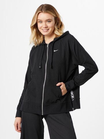 NIKE Sportsweatjacke 'Get Fit' in Schwarz: predná strana