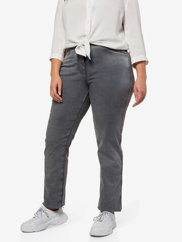 regular Jeans 'Mona' di Ulla Popken in grigio: frontale