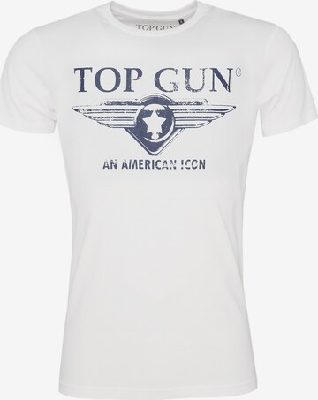 TOP GUN Shirt 'Beach' in Wit: voorkant