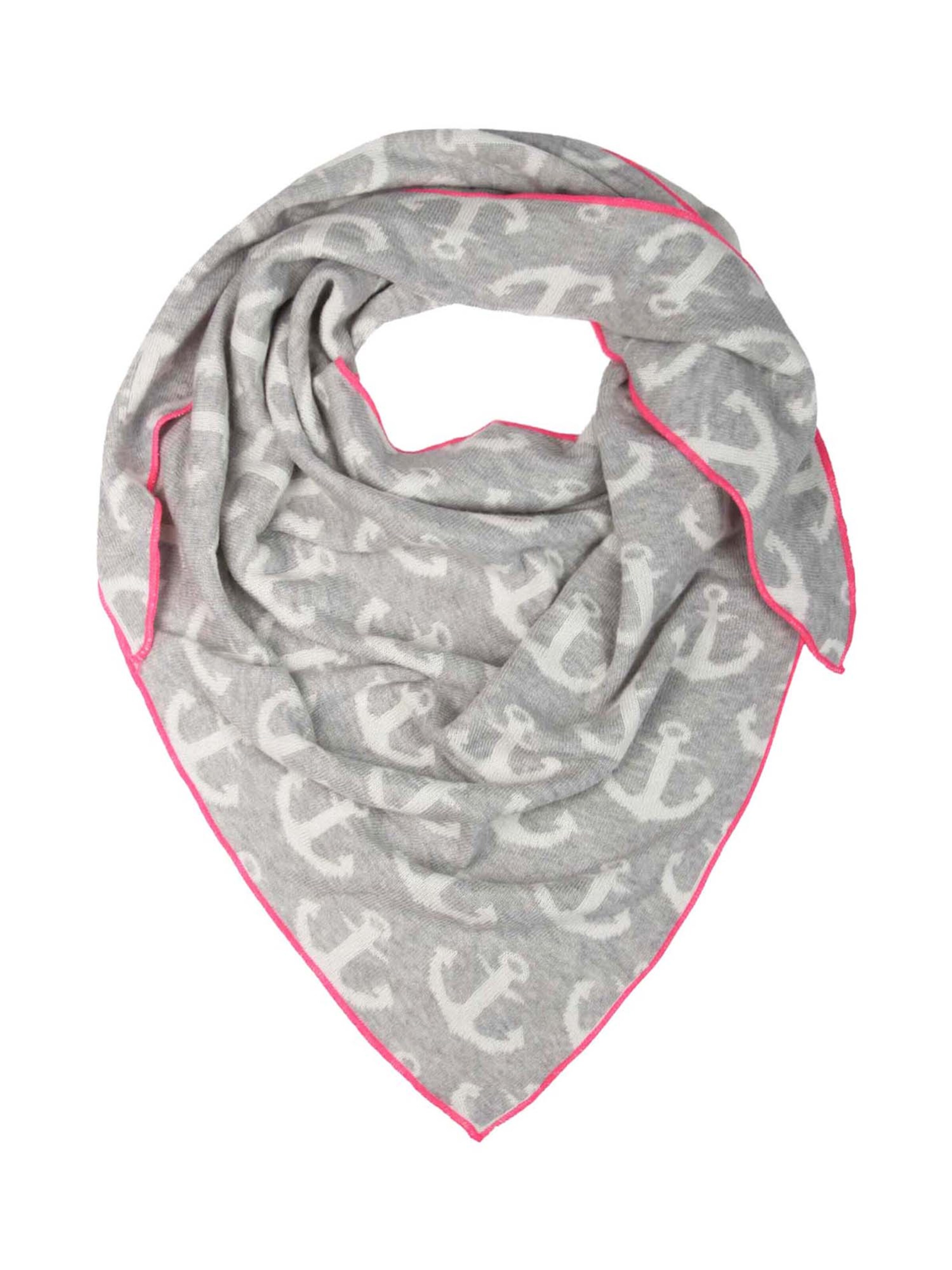 Zwillingsherz - Sjaal 'Dreieckstuch Anker' in de kleur Lichtgrijs