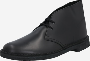 Clarks Originals - Botines chukka 'Desert' en negro: frente