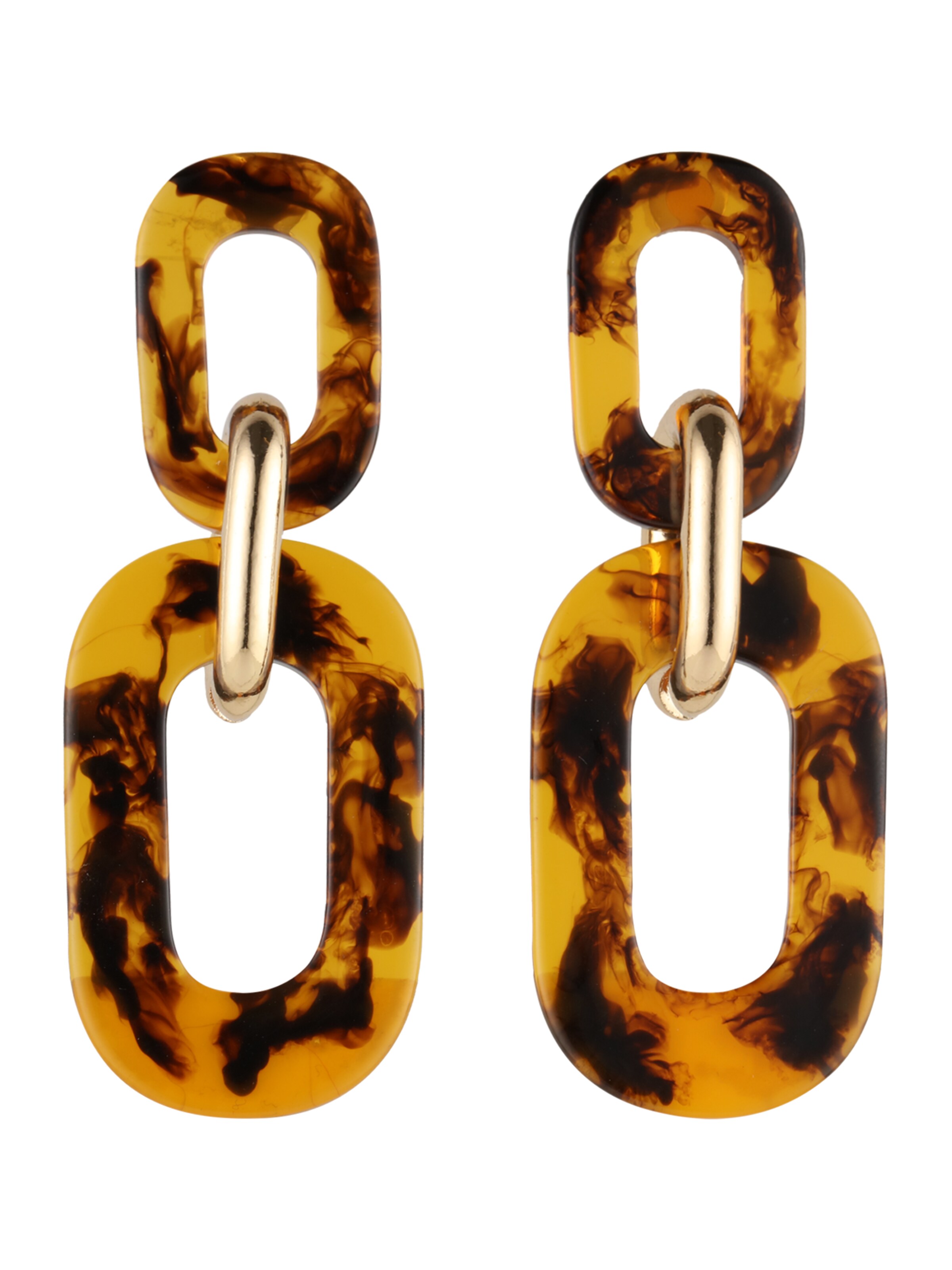 PIECES - Ohrstecker 'INGRID' in hellbraun