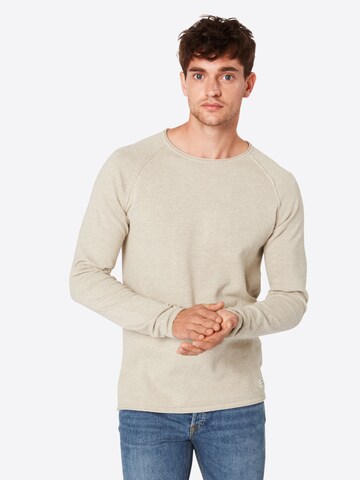 Pull-over 'Eunion' JACK & JONES en beige : devant