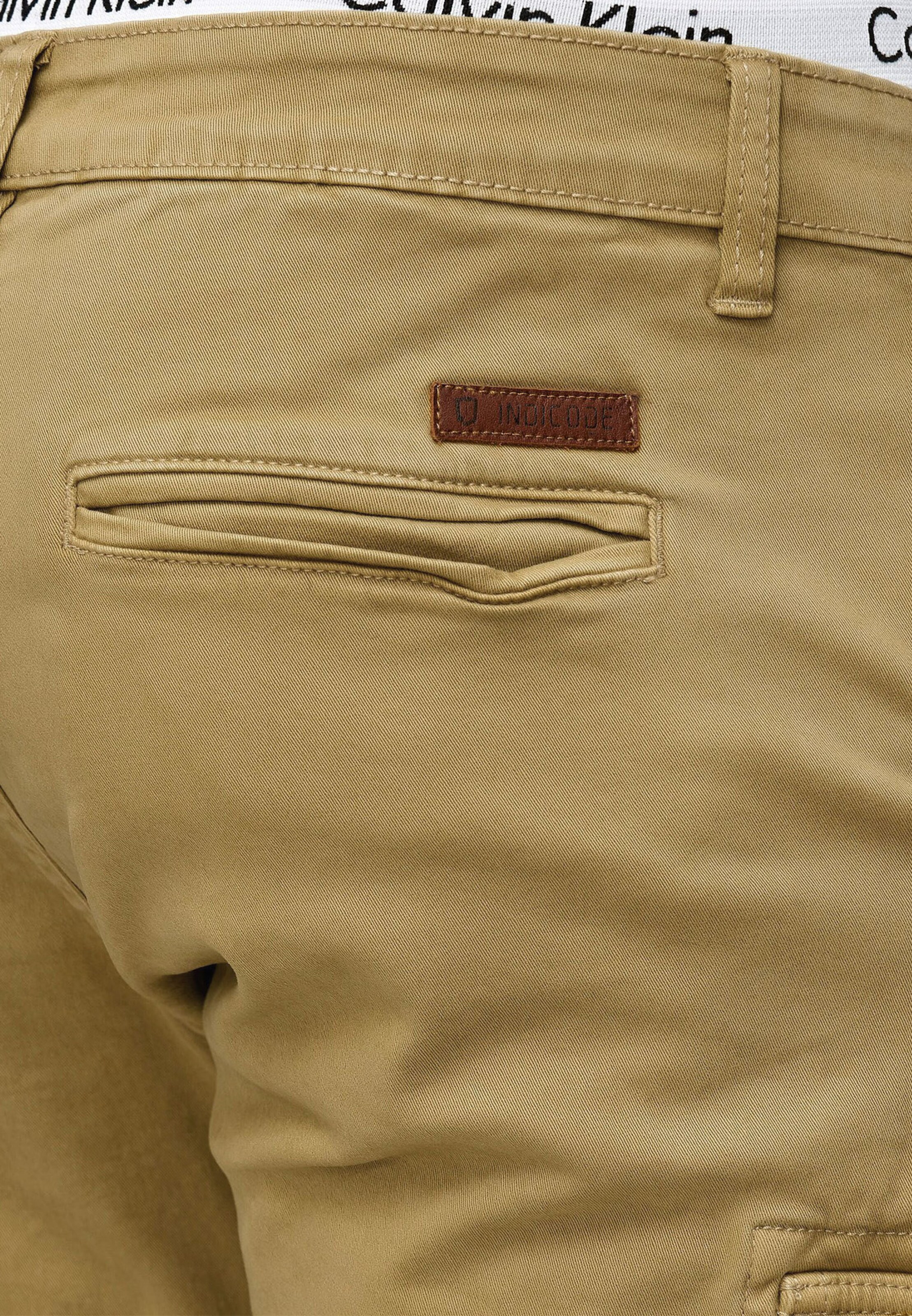 INDICODE JEANS Tapered Cargohose 'August' in Beige