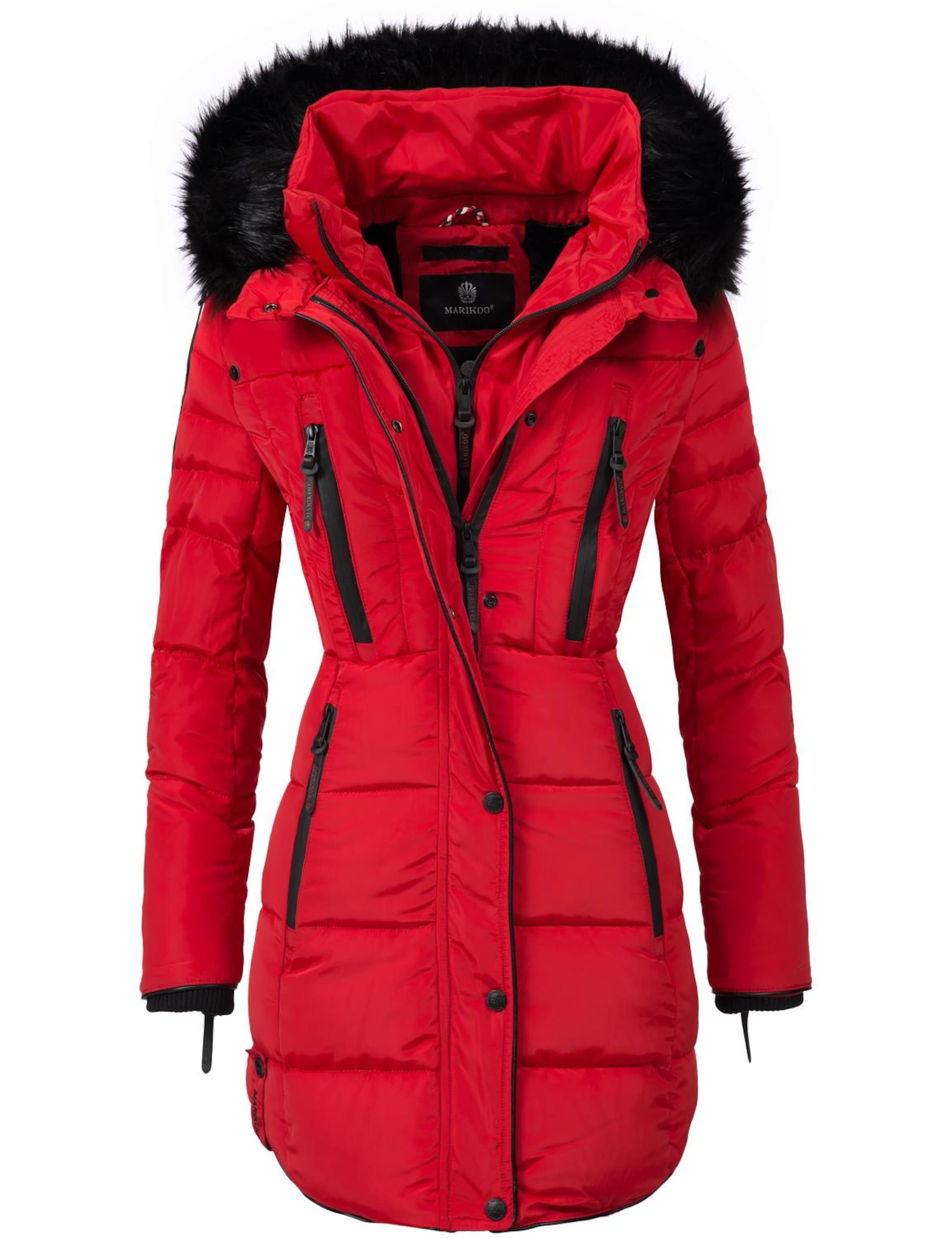 MARIKOO Winter coat 'Moonshine' in Red: front