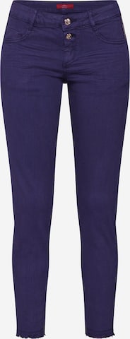 s.Oliver Slimfit Broek in Blauw: voorkant