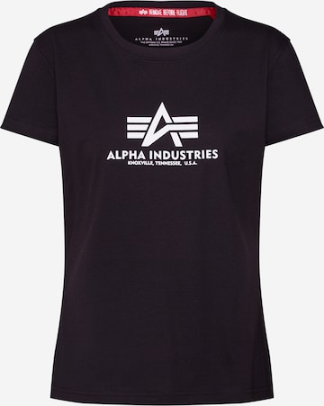 ALPHA INDUSTRIES Тениска в черно: отпред