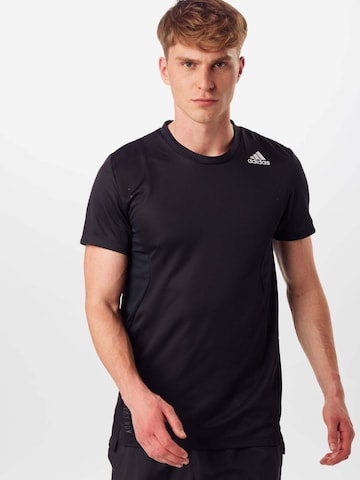 ADIDAS SPORTSWEARRegular Fit Tehnička sportska majica - crna boja: prednji dio