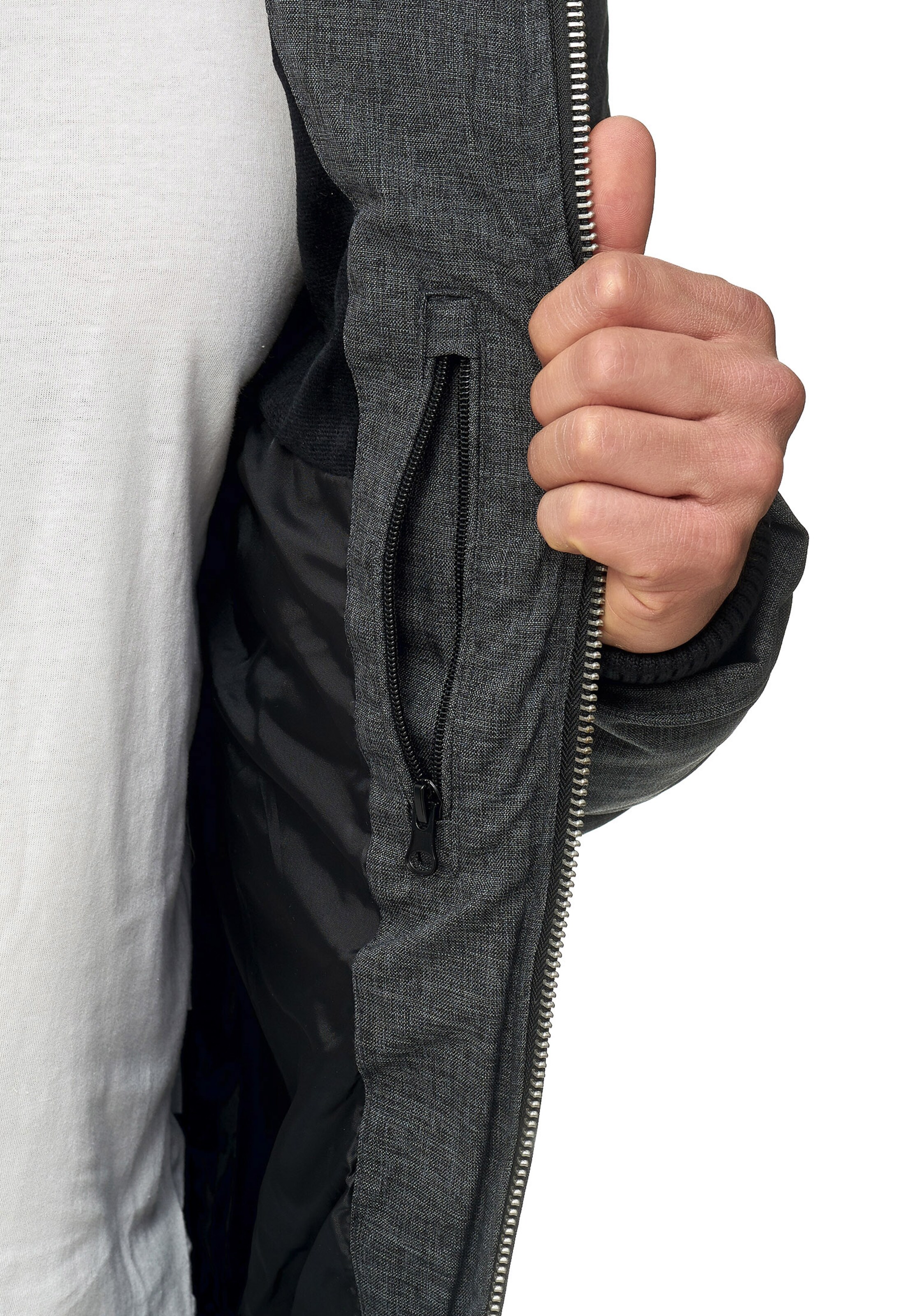 INDICODE JEANS Winterjacke 'Circus' in Grau