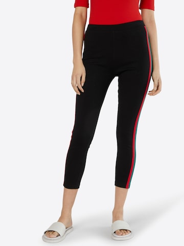 Urban Classics Skinny Leggings in Black: front