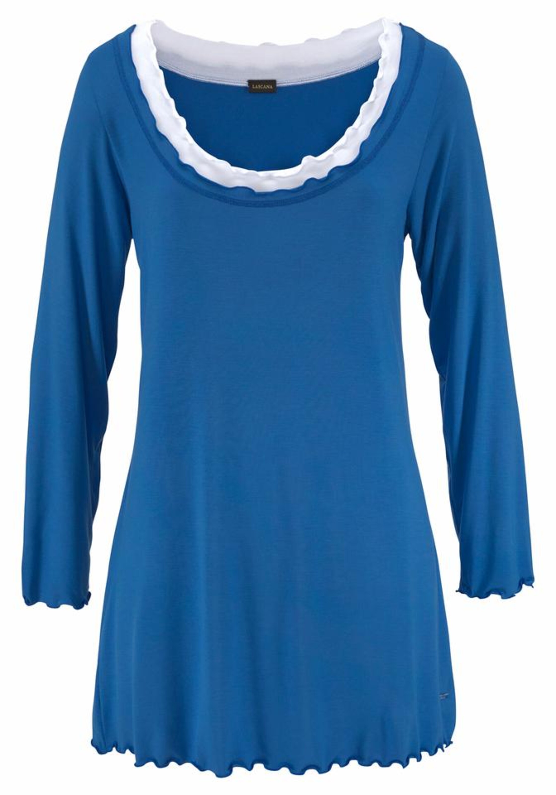 LASCANA - Hochwertiges Nachthemd im Layerdesign in blau