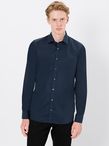 OLYMP - Slim Fit Camisa clássica em azul: frente