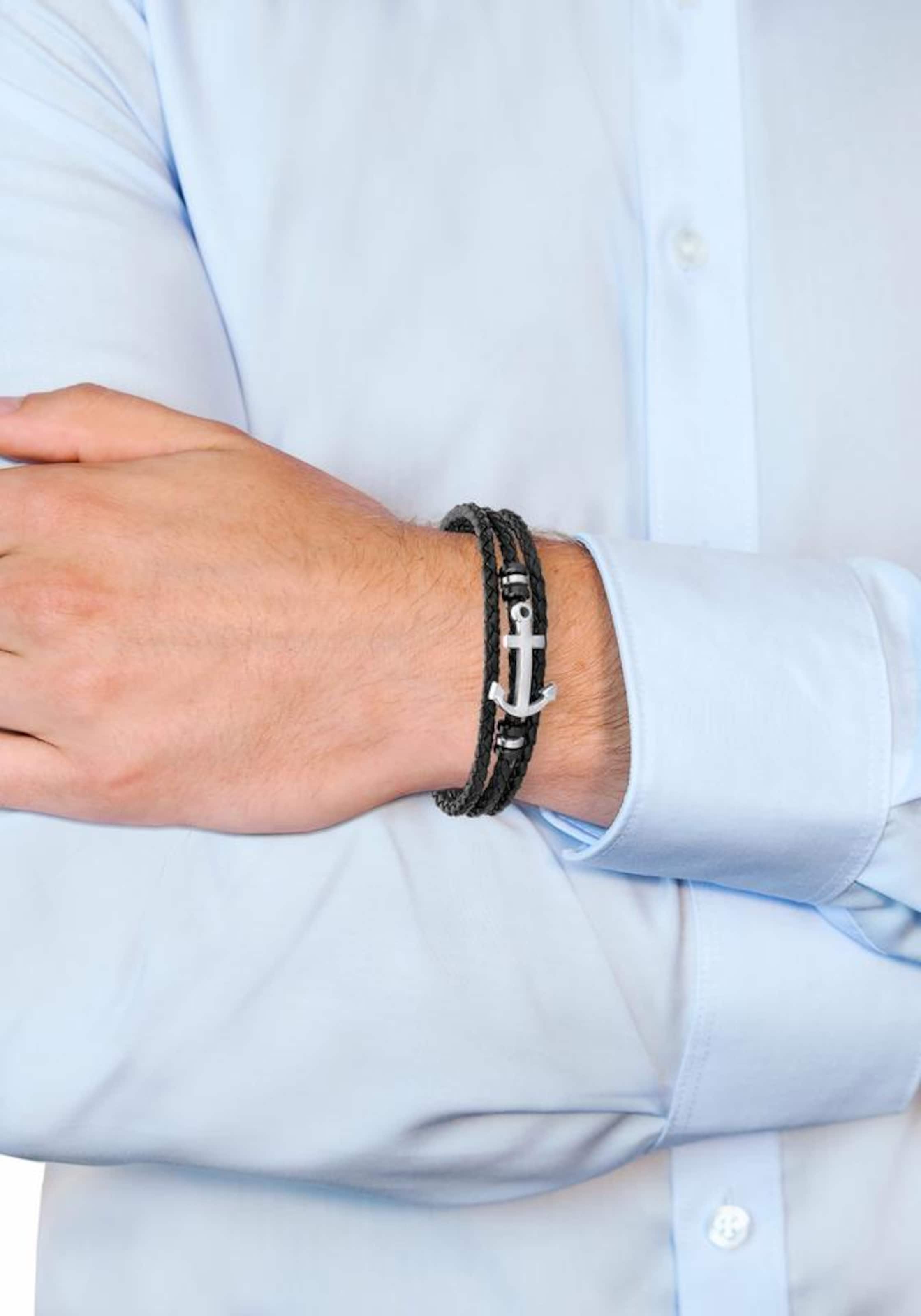 s.Oliver Armband 'Anker, 2018683' in Schwarz