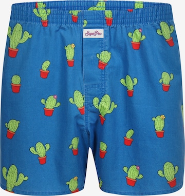 Sugar Pine Boxershorts ' Kaktus ' in Blauw: voorkant