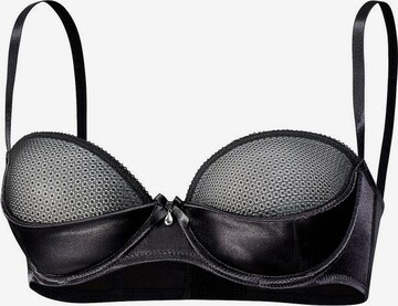 PETITE FLEUR GOLD Push-up Bra in Black: front