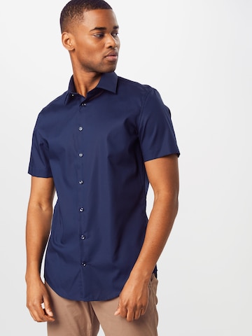 SEIDENSTICKER Slim fit Button Up Shirt in Blue: front