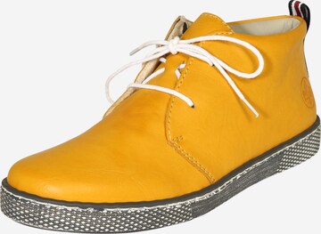 Rieker Lace-Up Shoes in Yellow: front