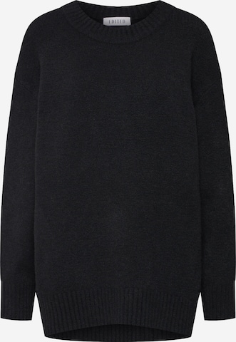 EDITED Širok pulover 'Luca' | črna barva: sprednja stran