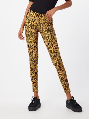 Urban Classics Skinny Leggings in Yellow: front