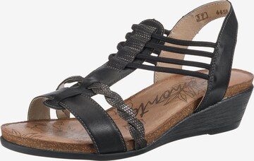 REMONTE Strap Sandals in Black: front