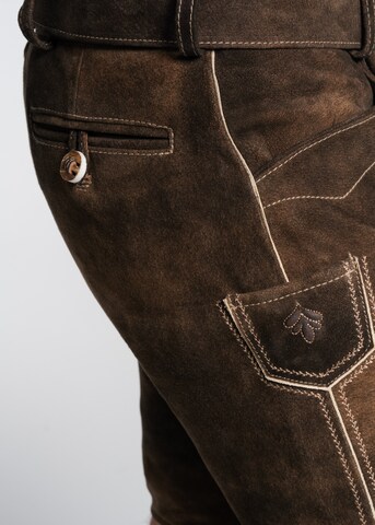 Coupe slim Pantalon folklorique 'Malsch' SPIETH & WENSKY en marron