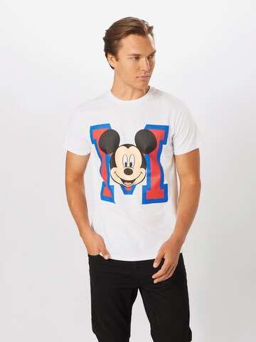 Mister Tee Regular fit Тениска 'Mickey Mouse' в бяло: отпред
