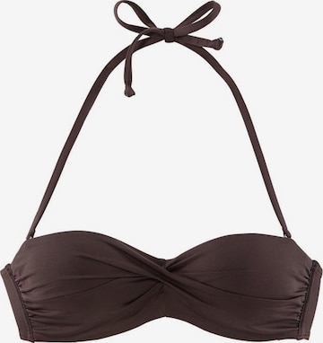 LASCANA - Top de bikini en marrón: frente