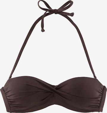 LASCANA Bikini Top in Brown: front