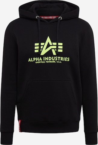 ALPHA INDUSTRIES Mikina – černá: přední strana