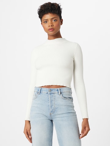 Parallel Lines Sweater in White: front