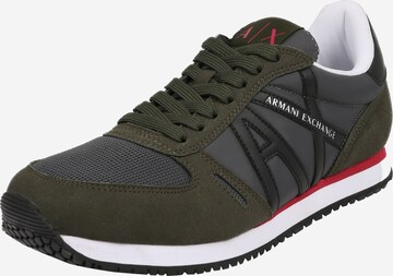 ARMANI EXCHANGE Platform trainers in Green: front