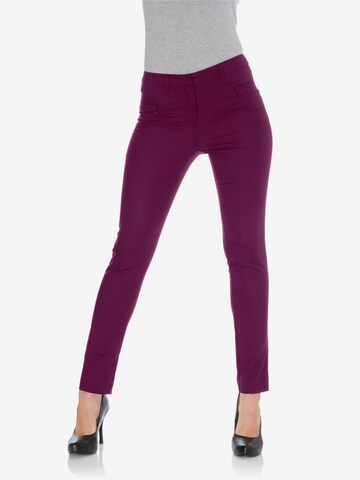 Coupe slim Pantalon heine en violet : devant
